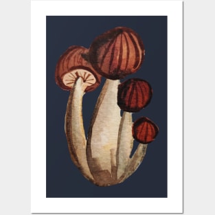 Mushrooms Watercolor Seamless Pattern Posters and Art